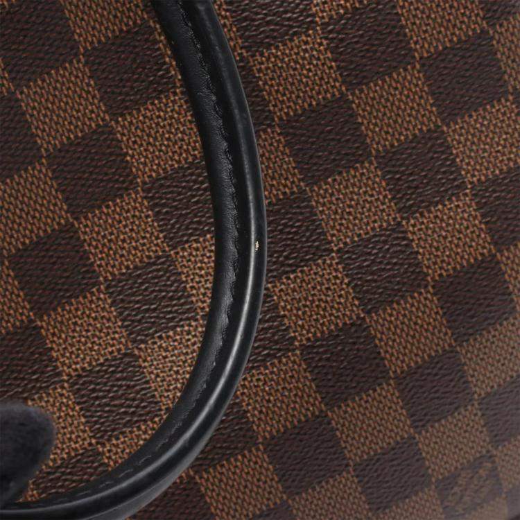 Pre Owned Louis Vuitton Odeon MM Brown Damier Canvas Leather Shoulder Bag