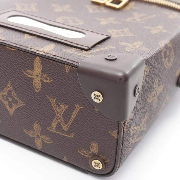 Pre Owned Louis Vuitton Vertical Box Trunk Brown/Green Monogram Canvas Shoulder Handbag