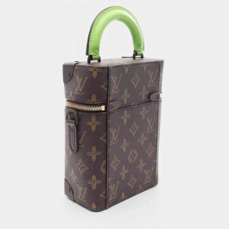 Pre Owned Louis Vuitton Vertical Box Trunk Brown/Green Monogram Canvas Shoulder Handbag