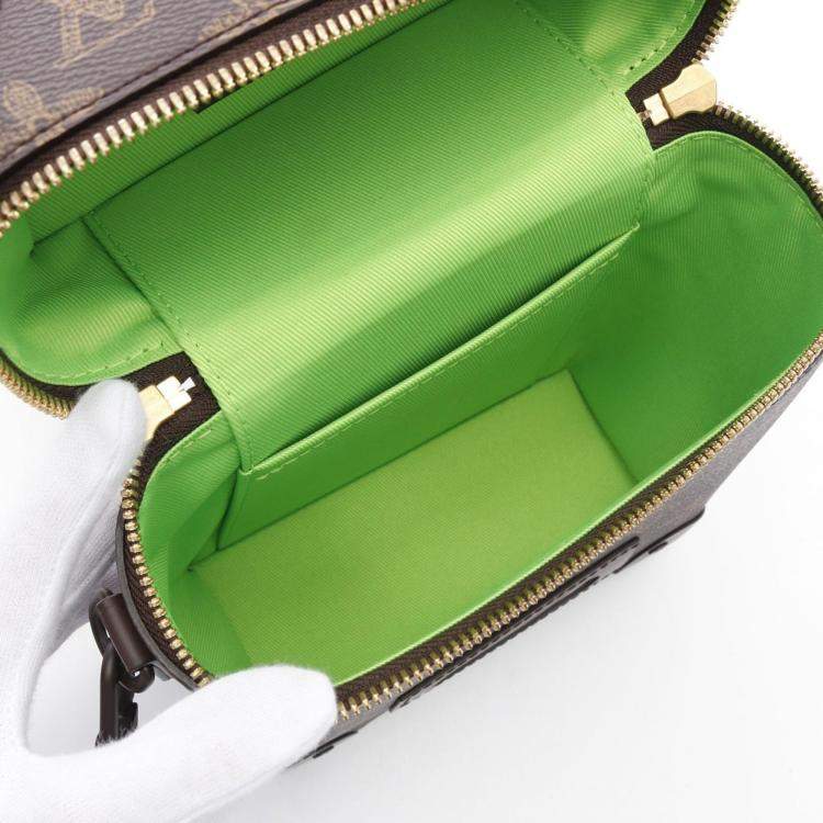 Pre Owned Louis Vuitton Vertical Box Trunk Brown/Green Monogram Canvas Shoulder Handbag