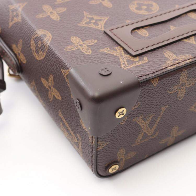 مملوكة مسبقًا Louis Vuitton Vertical Box Trunk Brown/Green Monogram Canvas Shoulder Handbag