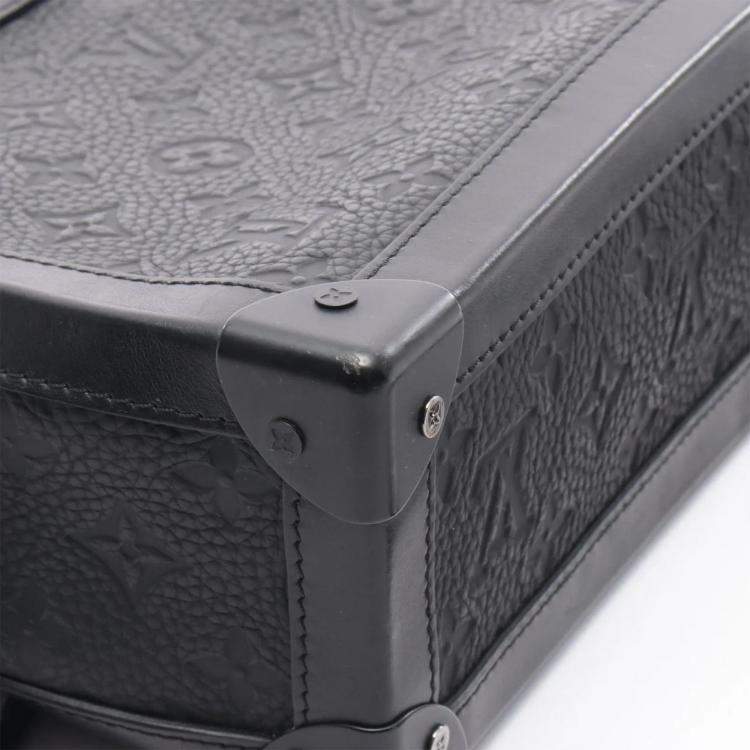 Pre Owned Louis Vuitton Soft Trunk Noir Monogram Clemence Leather Shoulder Bag