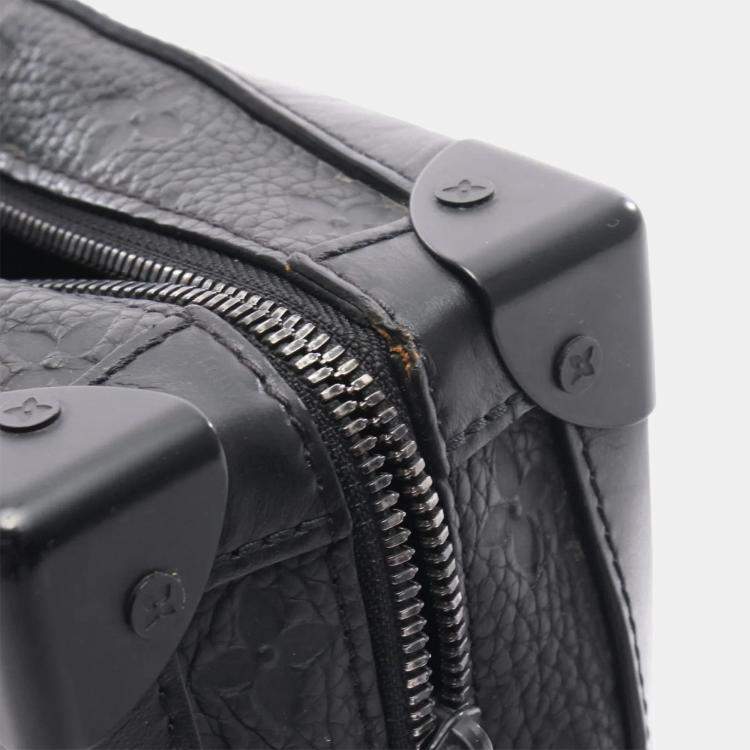 Pre Owned Louis Vuitton Soft Trunk Noir Monogram Clemence Leather Shoulder Bag