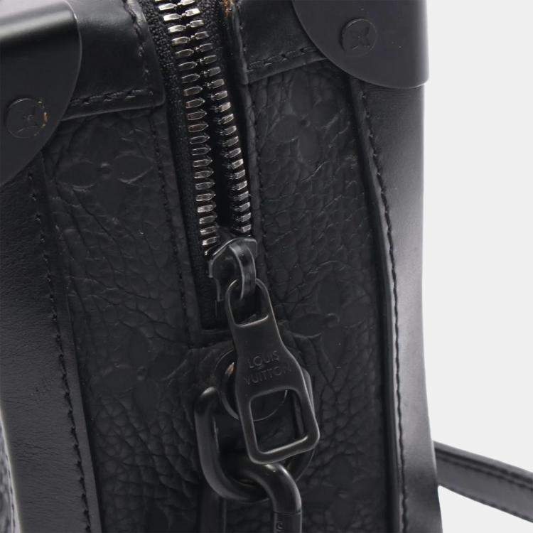 Pre Owned Louis Vuitton Soft Trunk Noir Monogram Clemence Leather Shoulder Bag