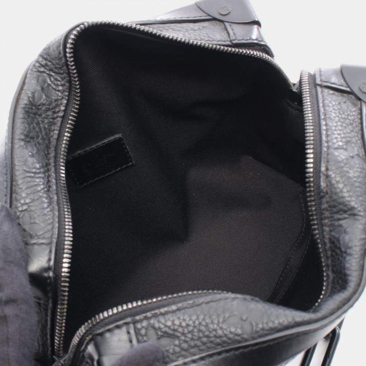 Pre Owned Louis Vuitton Soft Trunk Noir Monogram Clemence Leather Shoulder Bag