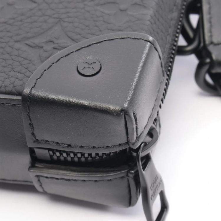 Pre Owned Louis Vuitton Soft Trunk Wallet Black Monogram Leather Shoulder Bag