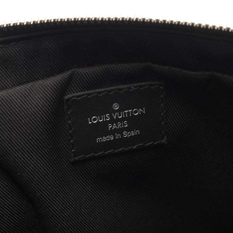 Pre Owned Louis Vuitton Porto-Document Voyage Black Damier Graphite Shoulder Bag