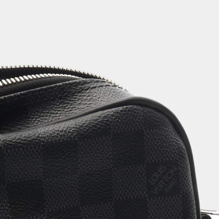 Pre Owned Louis Vuitton Porto-Document Voyage Black Damier Graphite Shoulder Bag