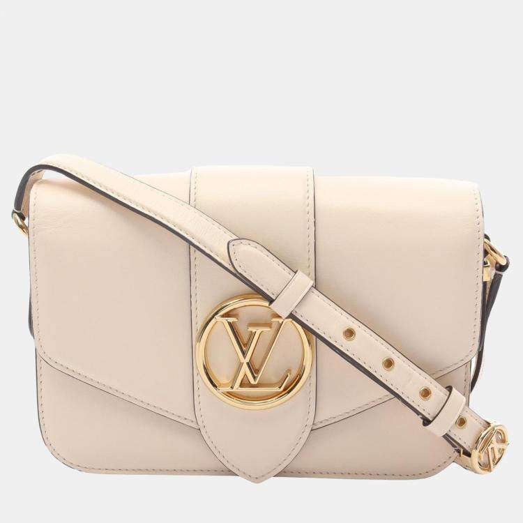 Pre Owned Louis Vuitton Pont Neuf Beige Leather Crossbody Shoulder Bag