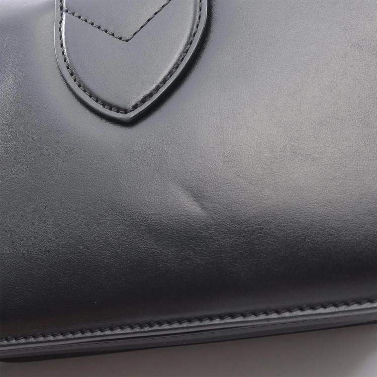 Pre Owned Louis Vuitton Pont 9 Black Leather Shoulder Crossbody Bag