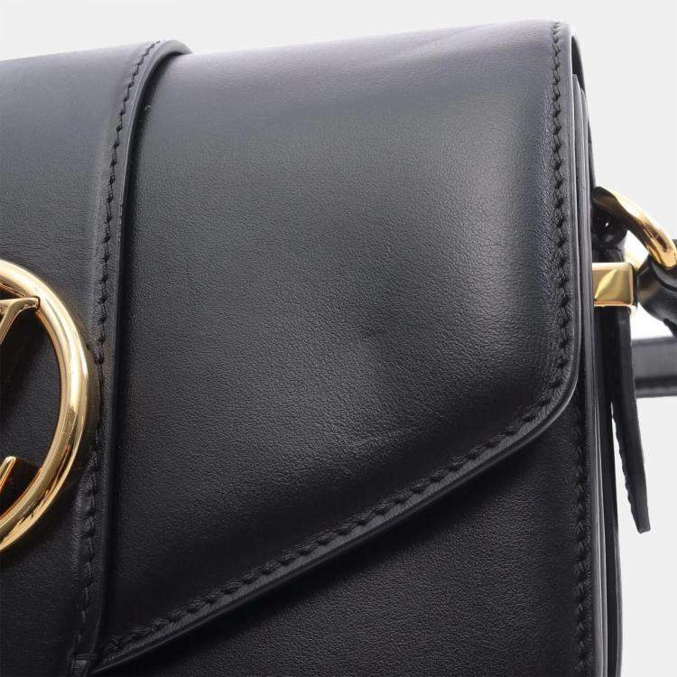Pre Owned Louis Vuitton Pont 9 Black Leather Shoulder Crossbody Bag