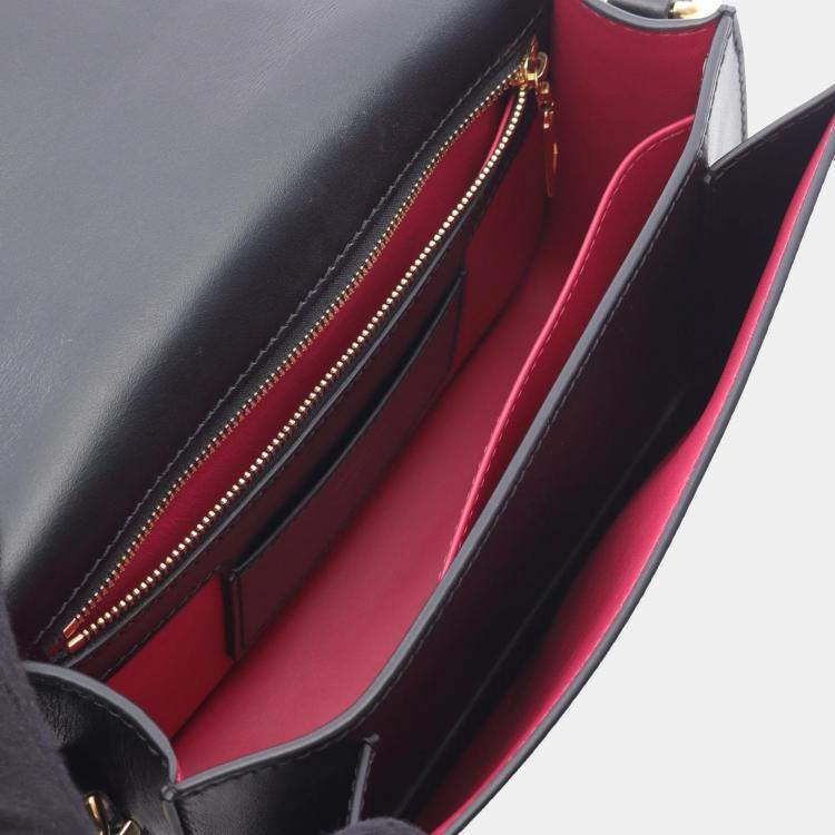 Pre Owned Louis Vuitton Pont 9 Black Leather Shoulder Crossbody Bag