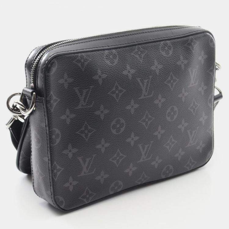 Pre Owned Louis Vuitton Trio Messenger Black/Grey Monogram Eclipse Bag