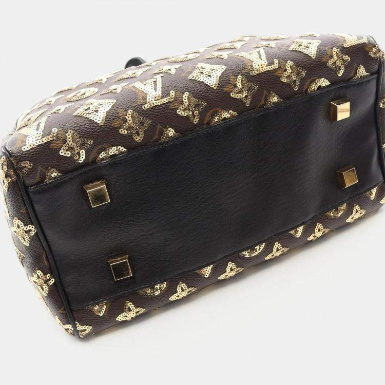 Pre Owned Louis Vuitton Speedy 30 Monogram Eclipse Canvas Leather Handbag