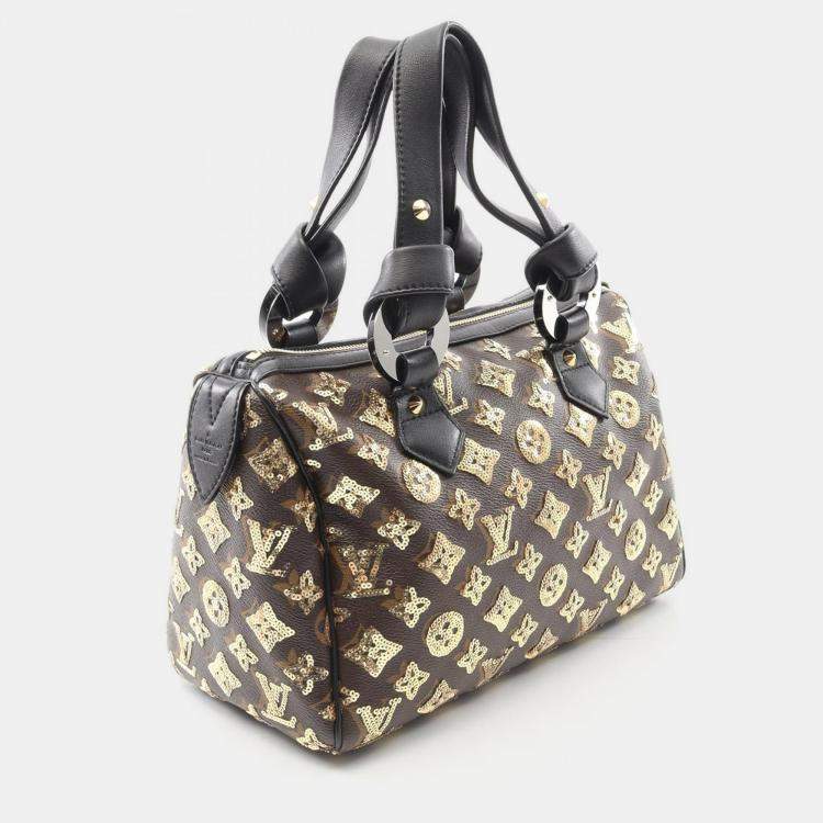 Pre Owned Louis Vuitton Speedy 30 Monogram Eclipse Canvas Leather Handbag