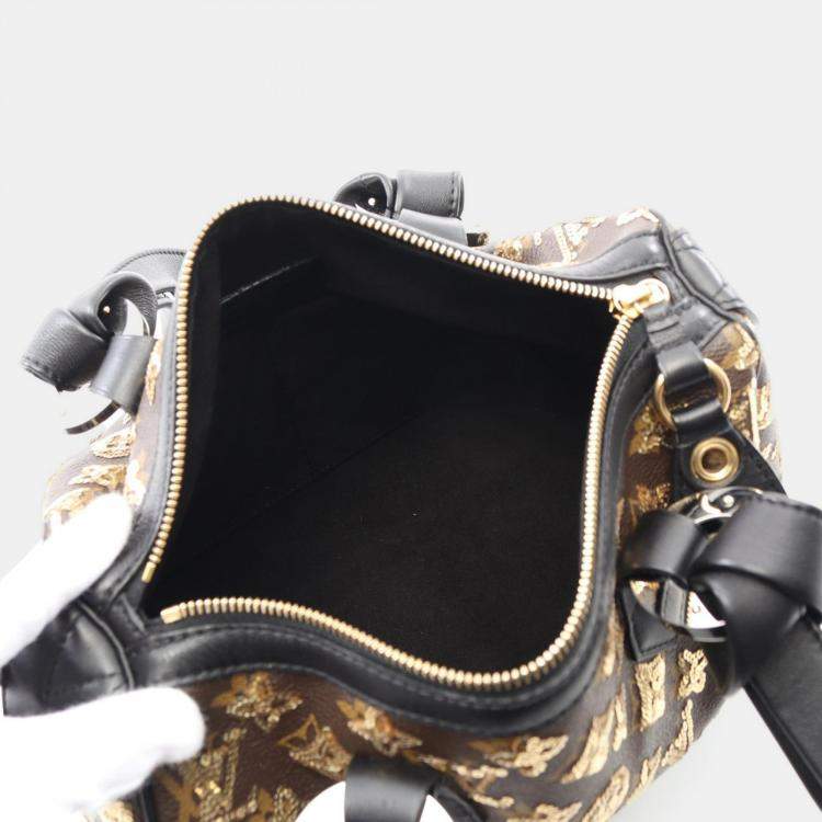 Pre Owned Louis Vuitton Speedy 30 Monogram Eclipse Canvas Leather Handbag