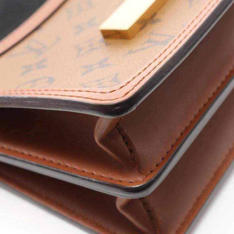 Pre Owned Louis Vuitton Dauphine Mini Monogram Reverse Brown Shoulder Bag