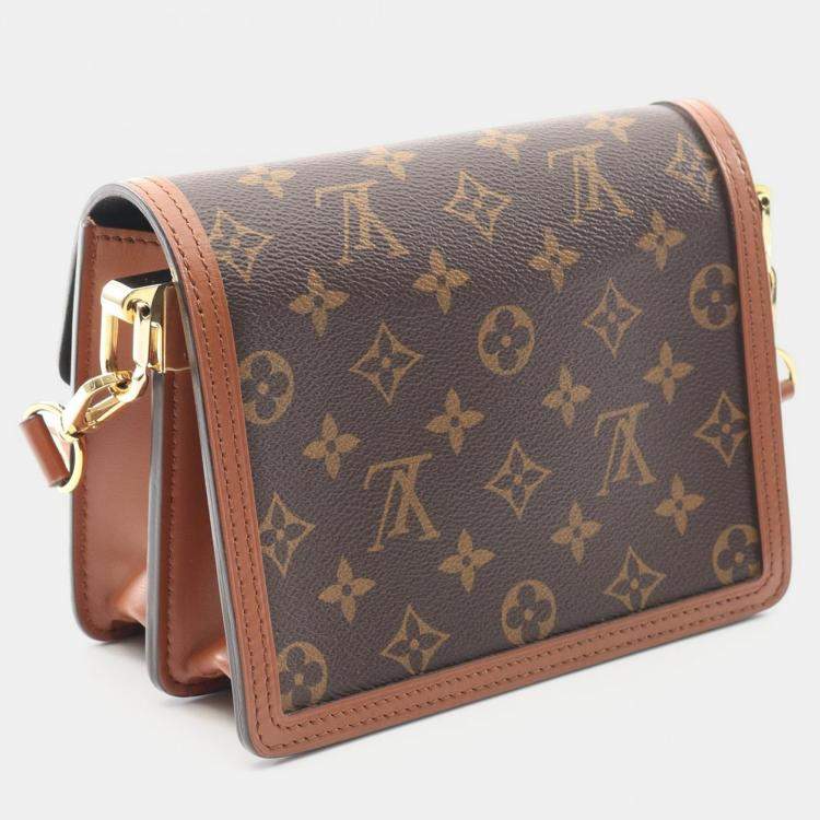 Pre Owned Louis Vuitton Dauphine Mini Monogram Reverse Brown Shoulder Bag