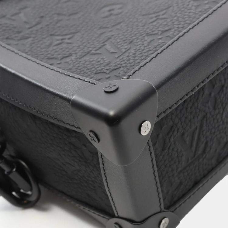 Pre Owned Louis Vuitton Soft Trunk Monogram Taurillon Black Leather Shoulder Bag