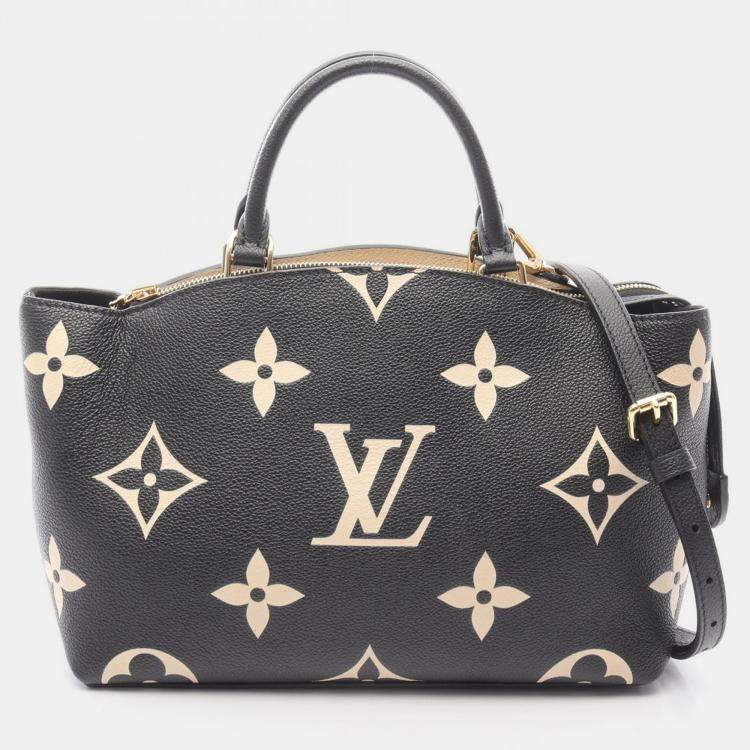Pre Owned Louis Vuitton Petit Palais PM Bicolor Black Monogram Empreinte Leather Shoulder Bag
