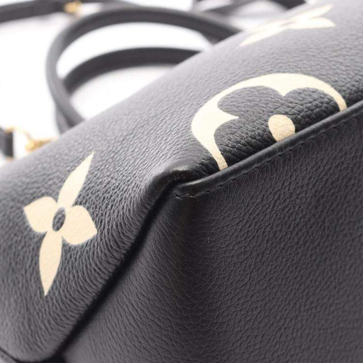 Pre Owned Louis Vuitton Petit Palais PM Bicolor Black Monogram Empreinte Leather Shoulder Bag