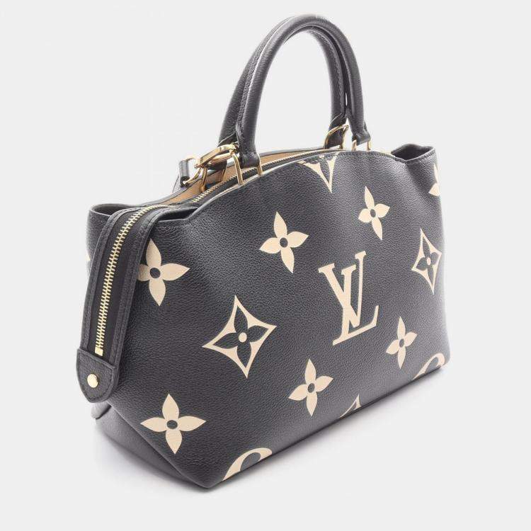 Pre Owned Louis Vuitton Petit Palais PM Bicolor Black Monogram Empreinte Leather Shoulder Bag