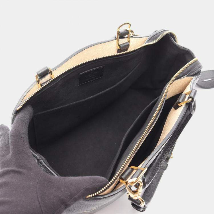Pre Owned Louis Vuitton Petit Palais PM Bicolor Black Monogram Empreinte Leather Shoulder Bag