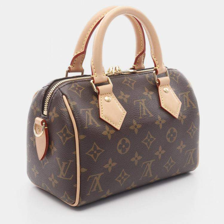 Pre Owned Louis Vuitton Speedy Bandoulière 20 Monogram Brown Shoulder Handbag
