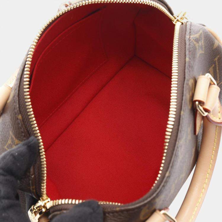 Pre Owned Louis Vuitton Speedy Bandoulière 20 Monogram Brown Shoulder Handbag
