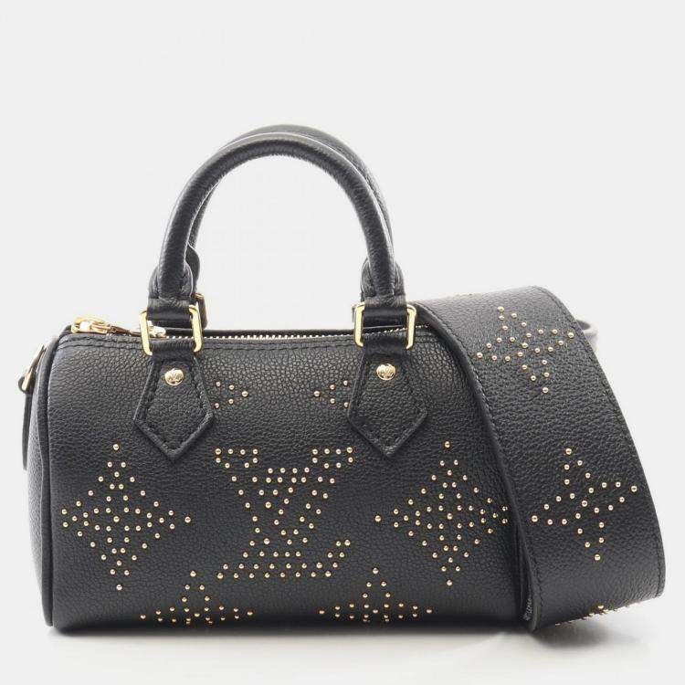 Pre Owned Louis Vuitton Nano Speedy Studs Monogram Empreinte Black Shoulder Handbag