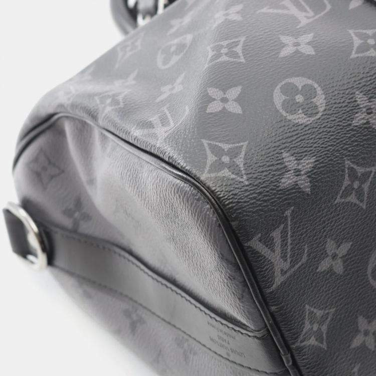 Pre Owned Louis Vuitton Keepall Bandoulière 35 Monogram Eclipse Black Shoulder Handbag