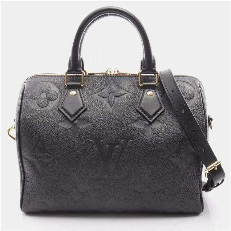 Pre Owned Louis Vuitton Speedy Bandoulière 25 Black Monogram Empreinte Giant Shoulder Bag
