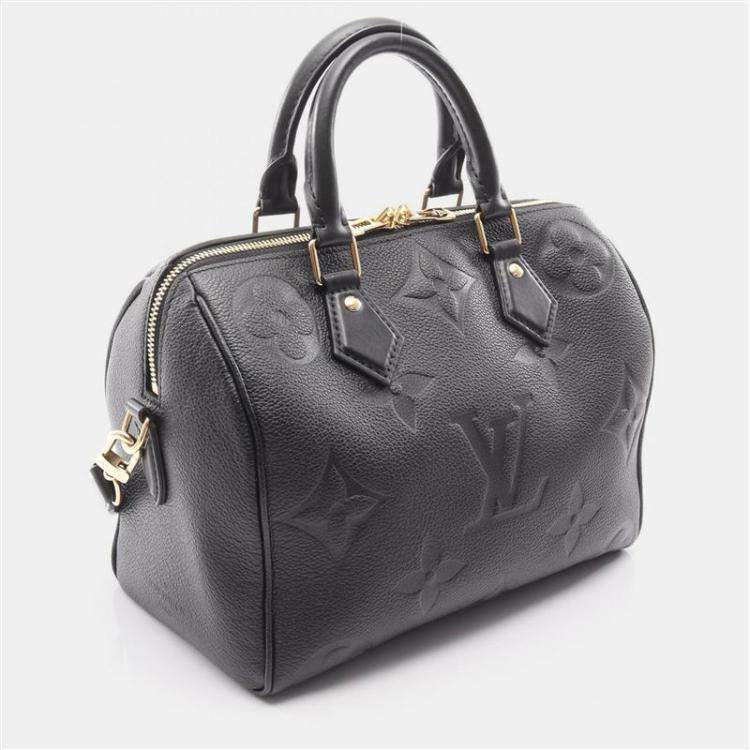 Pre Owned Louis Vuitton Speedy Bandoulière 25 Black Monogram Empreinte Giant Shoulder Bag
