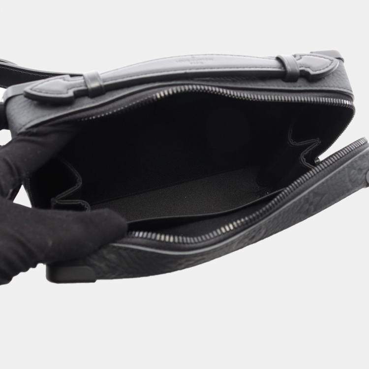 Pre Owned Louis Vuitton Steering Wheel Soft Trunk Black Monogram Taurillon Shoulder Bag