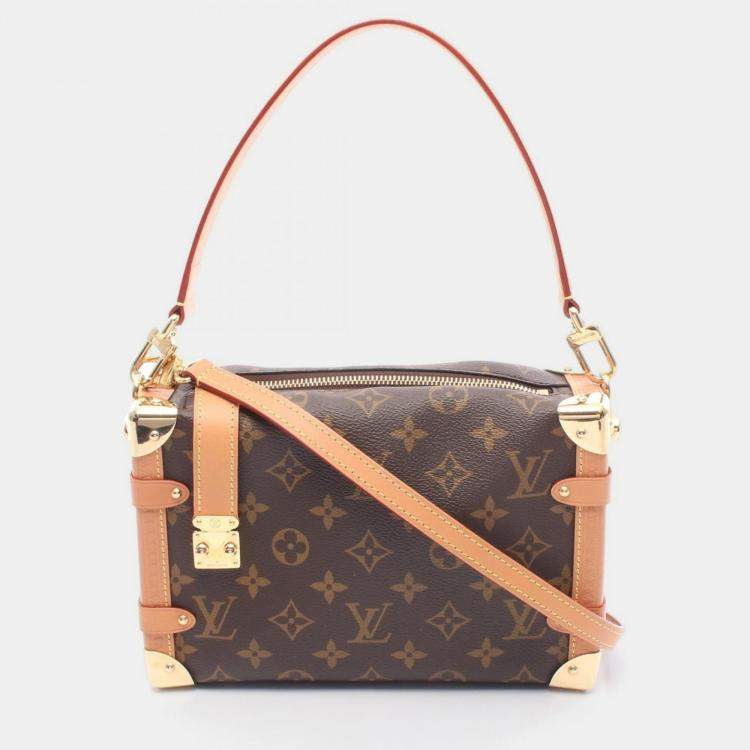Pre Owned Louis Vuitton Side Trunk MM Brown Monogram Canvas Shoulder Bag