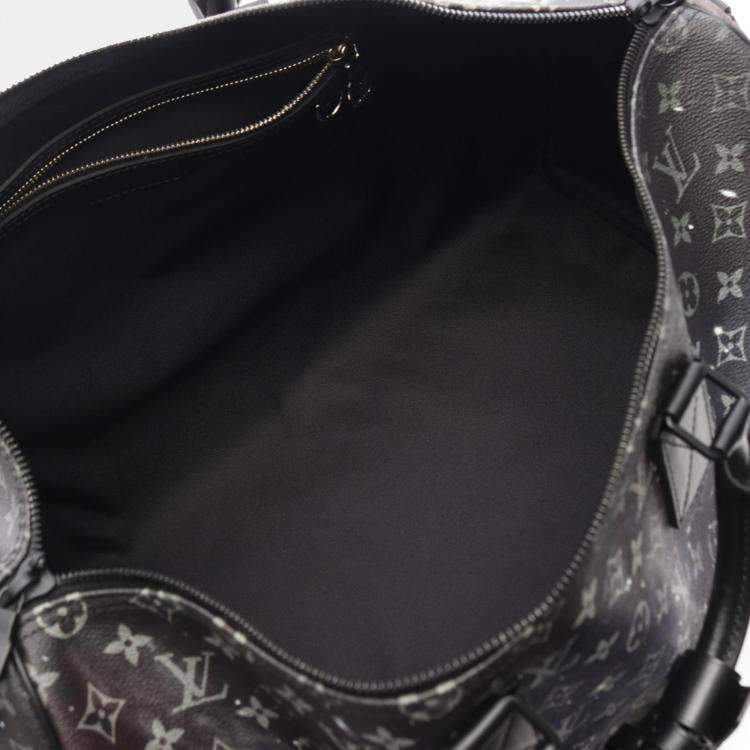 Pre Owned Louis Vuitton Keepall Bandouliere 50 Black Monogram Galaxy Shoulder Bag