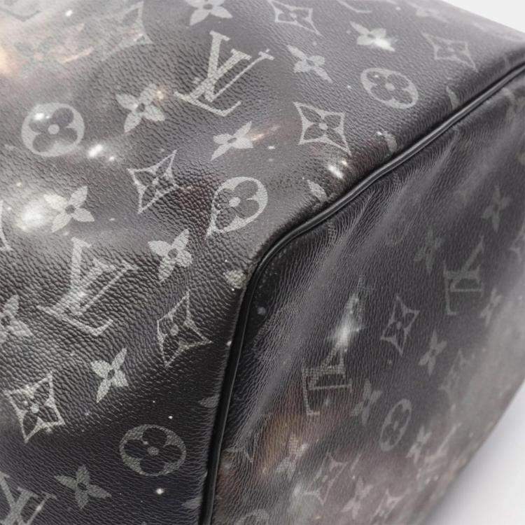 Pre Owned Louis Vuitton Keepall Bandouliere 50 Black Monogram Galaxy Shoulder Bag