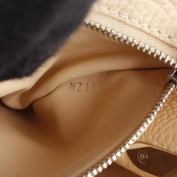 Pre Owned Louis Vuitton Capucines BB Beige Clémence Leather Shoulder Bag
