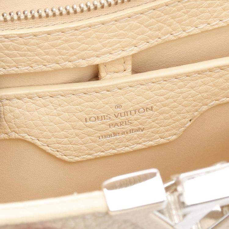 Pre Owned Louis Vuitton Capucines BB Beige Clémence Leather Shoulder Bag
