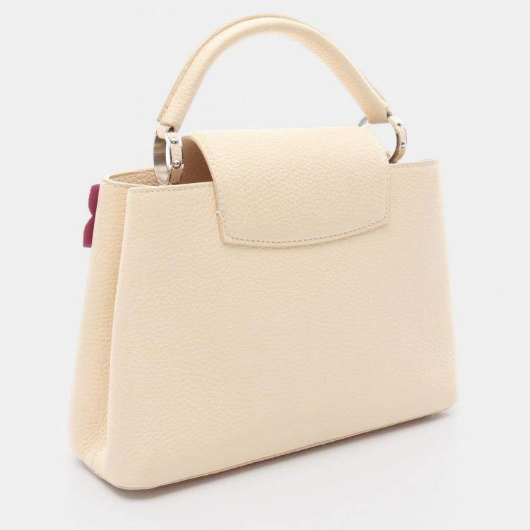 Pre Owned Louis Vuitton Capucines BB Beige Clémence Leather Shoulder Bag