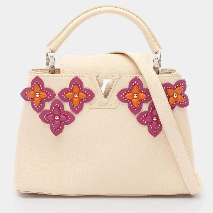 Pre Owned Louis Vuitton Capucines BB Beige Clémence Leather Shoulder Bag