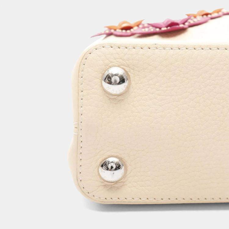 Pre Owned Louis Vuitton Capucines BB Beige Clémence Leather Shoulder Bag
