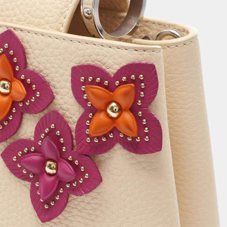 Pre Owned Louis Vuitton Capucines BB Beige Clémence Leather Shoulder Bag