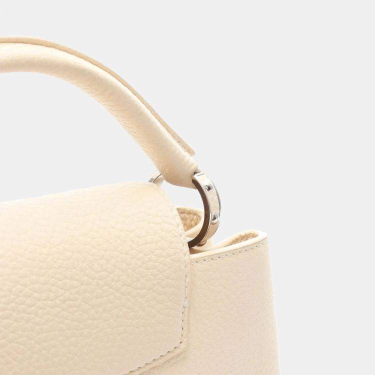 Pre Owned Louis Vuitton Capucines BB Beige Clémence Leather Shoulder Bag