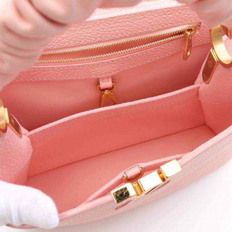 Pre Owned Louis Vuitton Capucines BB Pink Taurillon Leather Shoulder Bag