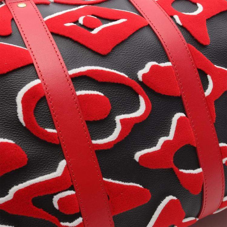 Pre Owned Louis Vuitton X UF Keepall Bandoulière 45 Black/Red Shoulder Bag