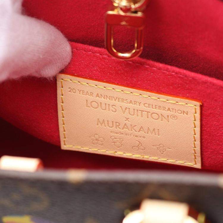 Pre Owned Louis Vuitton Onthego BB Takeshi Murakami Brown Monogram Canvas Tote Bag