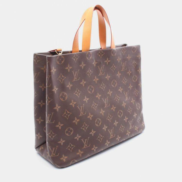Pre Owned Louis Vuitton Shopper MM Brown Monogram Canvas Tote Bag