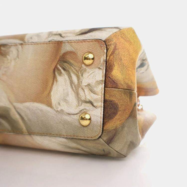 Pre Owned Louis Vuitton x Jeff Koons Masters Fragonard Montaigne MM Pink/Brown Leather Satchel Bag