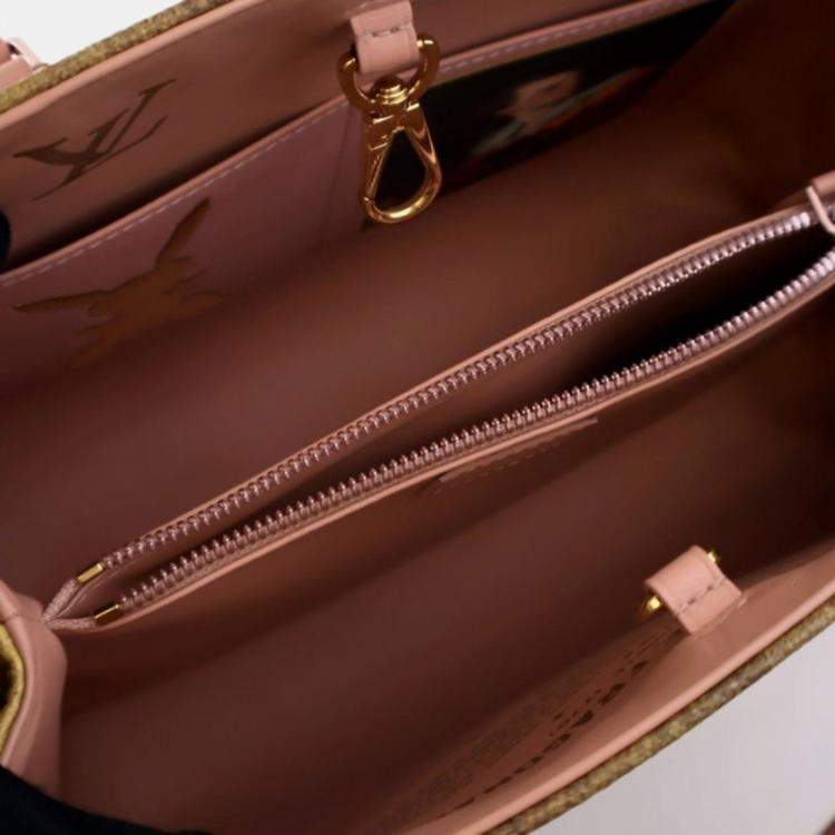 Pre Owned Louis Vuitton x Jeff Koons Masters Fragonard Montaigne MM Pink/Brown Leather Satchel Bag